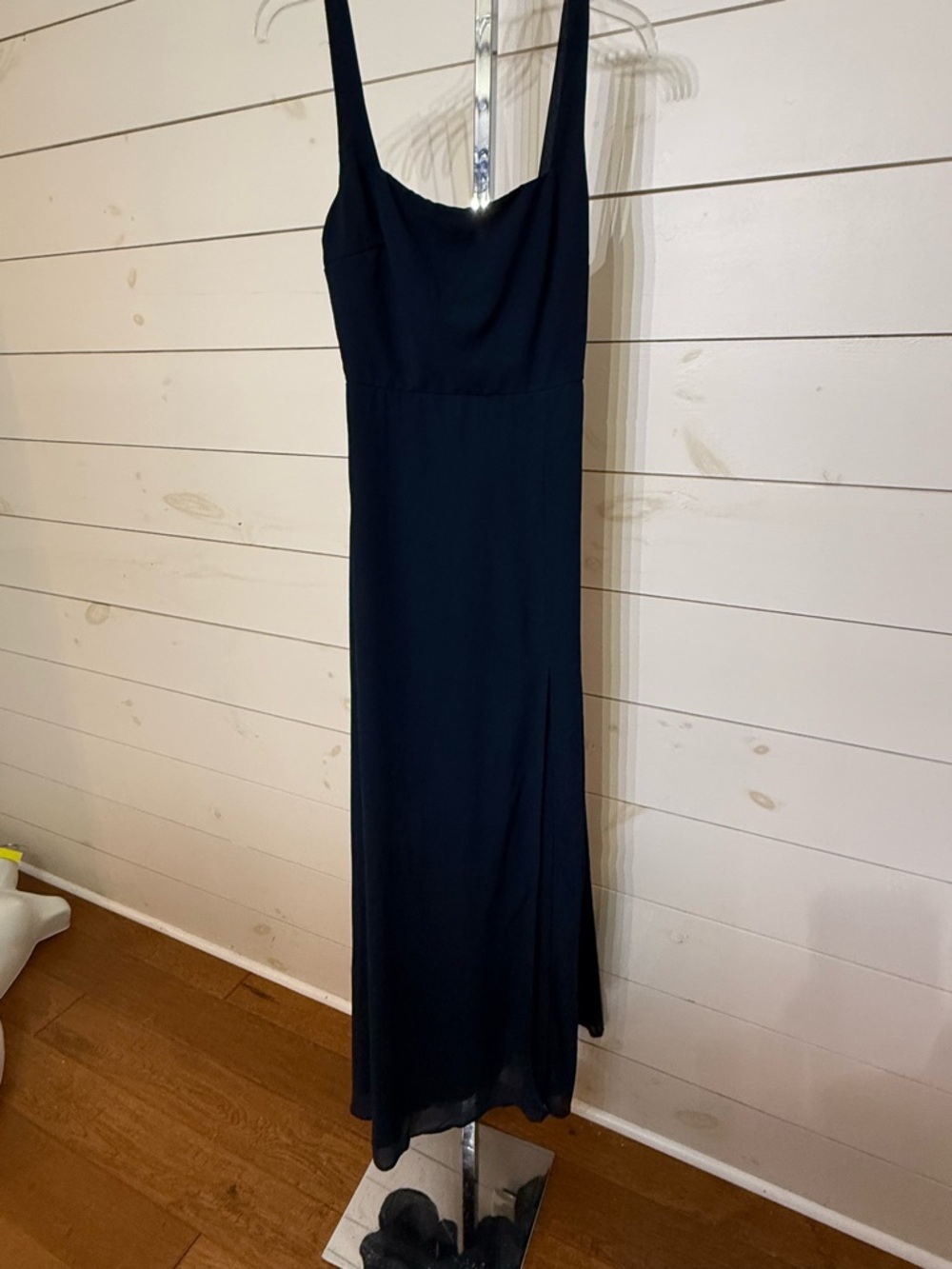 Lulu's Black Slip Maxi Dress with Side Slit